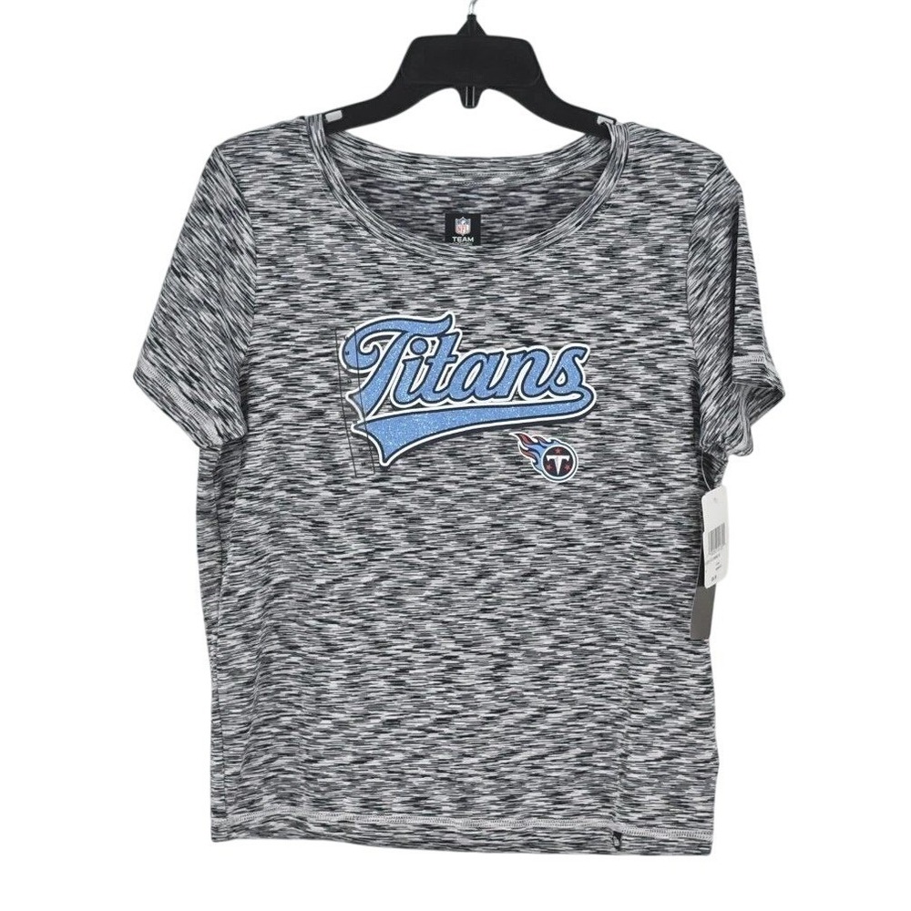 Tennessee Titans NFL T Shirt‎ Space Dye Knit Crew Neck Top Womens XL NWT